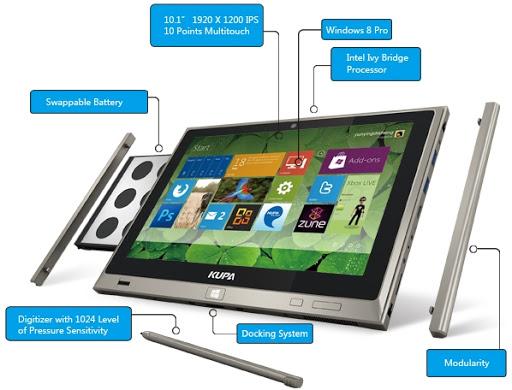 Kupa UltraNote, une tablette modulable sous Windows 8