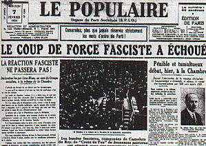 le populaire 6 fevr 1934 la Une