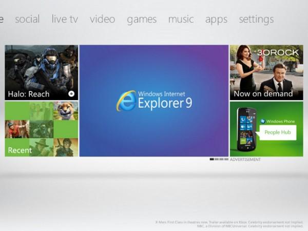 internet-explorer-xbox-360 Xbox 360 : la mise à jour a commencé