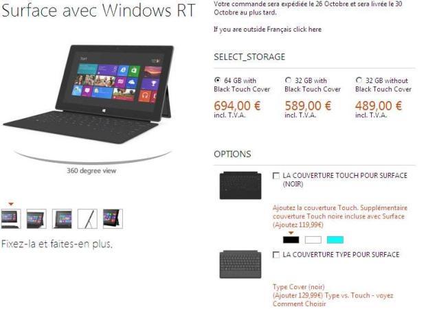 prix-sortie-microsoft-surface-windows-8-rt Tarifs de la tablette de microsoft