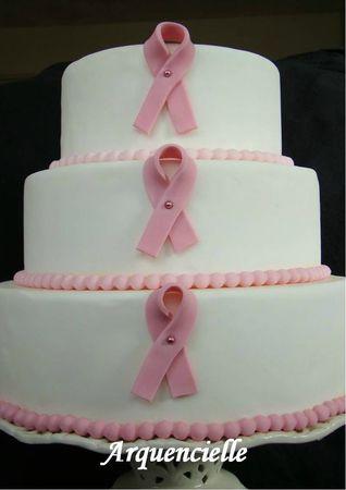 Gâteau octobre rose cancer du sein détail october pink