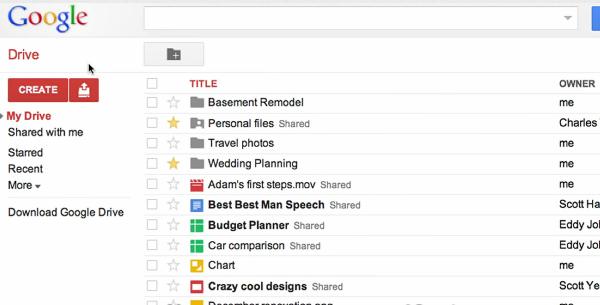 google_drive_screenshot Google Drive met la seconde, et ça lui va bien