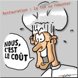 Céno Dessinateur - La Babole : Hollande va remonter la TVA à 12% dans la restauration
