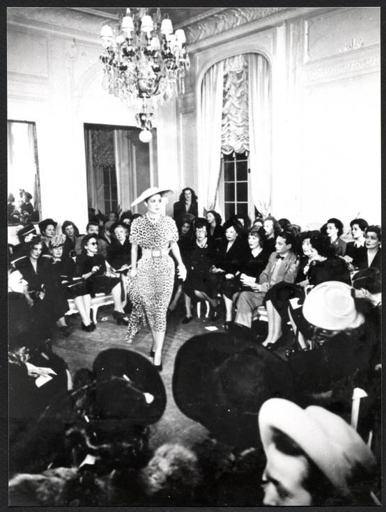 Jungle model, Christian Dior Spring/Summer fashion show 1947. Discover more on www.dior.com