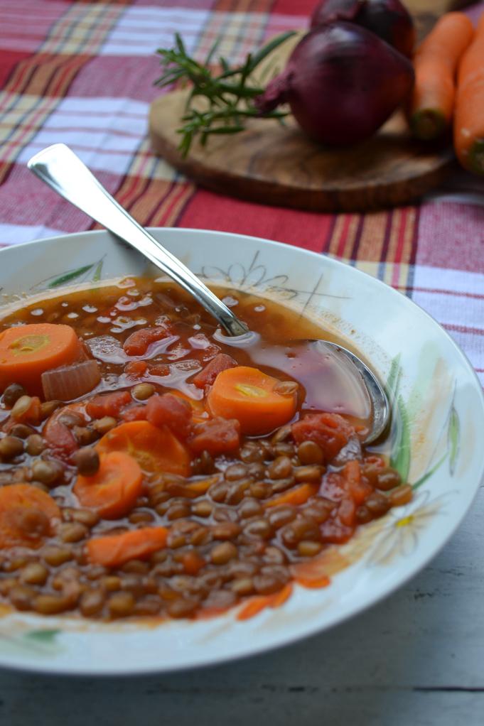 Soupe de lentilles et carottes