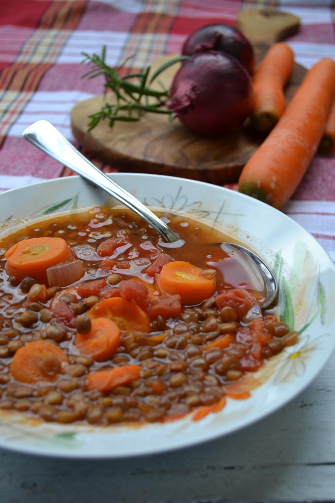Soupe de lentilles et carottes