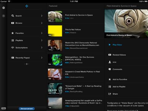 Jasmine, une alternative à l'Apps YouTube sur iPad et iPhone, passe en 1.0.3...