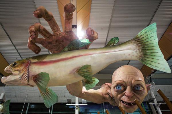 Une sculpture géante de Gollum dans l’aéroport de Wellington
