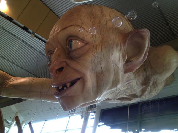 Une sculpture géante de Gollum dans l’aéroport de Wellington