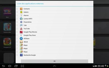 samsung galaxy tab hub kids parametres applis Galaxy Tab 10.1, les nouveaux hubs personnalisables avec Ice Cream Sandwich