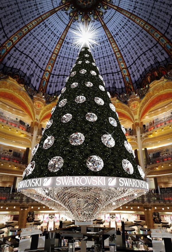 Swarovski signe le sapin de Noël géant des Galeries Lafayette