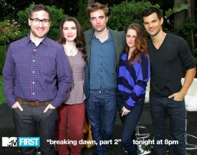 MTV First de Breaking Dawn part 2 : Rob, Taylor, Kris et Steph