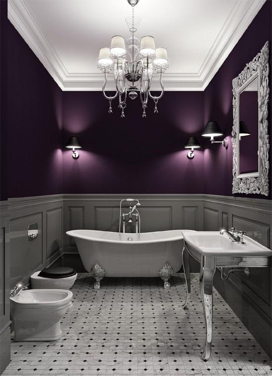 Salle de bain violette