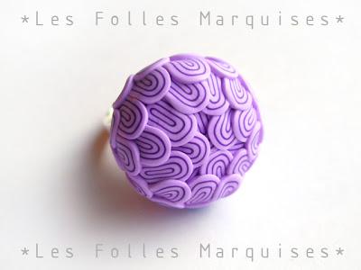 Bague Artichoc version prune et parme Bague Artichoc version prune et parme