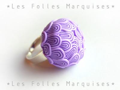 Bague Artichoc version prune et parme Bague Artichoc version prune et parme