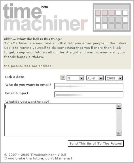 Timemachiner, retour vers le futur Timemachiner, retour vers le futur