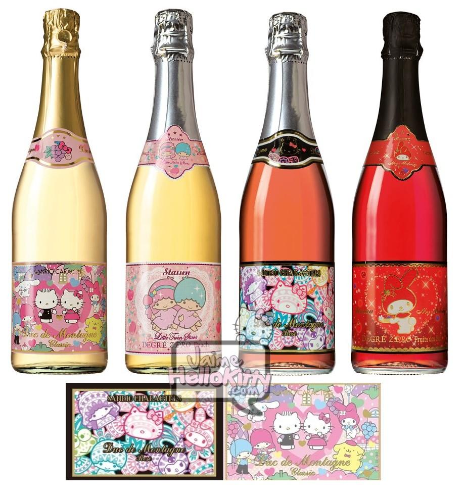 Des bouteilles de vins Sanrio en édition limitées http://www.jaimehellokitty.com/images/Article17/VINSSANRIO.jpg