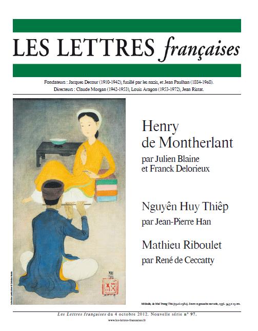 Revue culturelle et littéraire les lettres françaises N°96 oct 2012