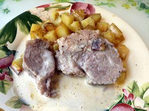 Echine de porc rôtie à l'ail déjeuner dominical 004