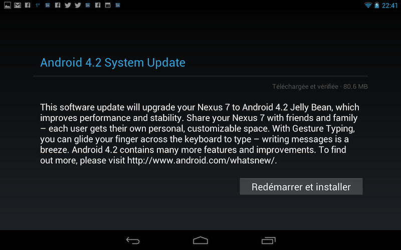 Android nexus 7 Google pousse Android 4.2 sur les Nexus 7