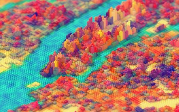 Une vue aérienne de New-York reproduite en LEGO