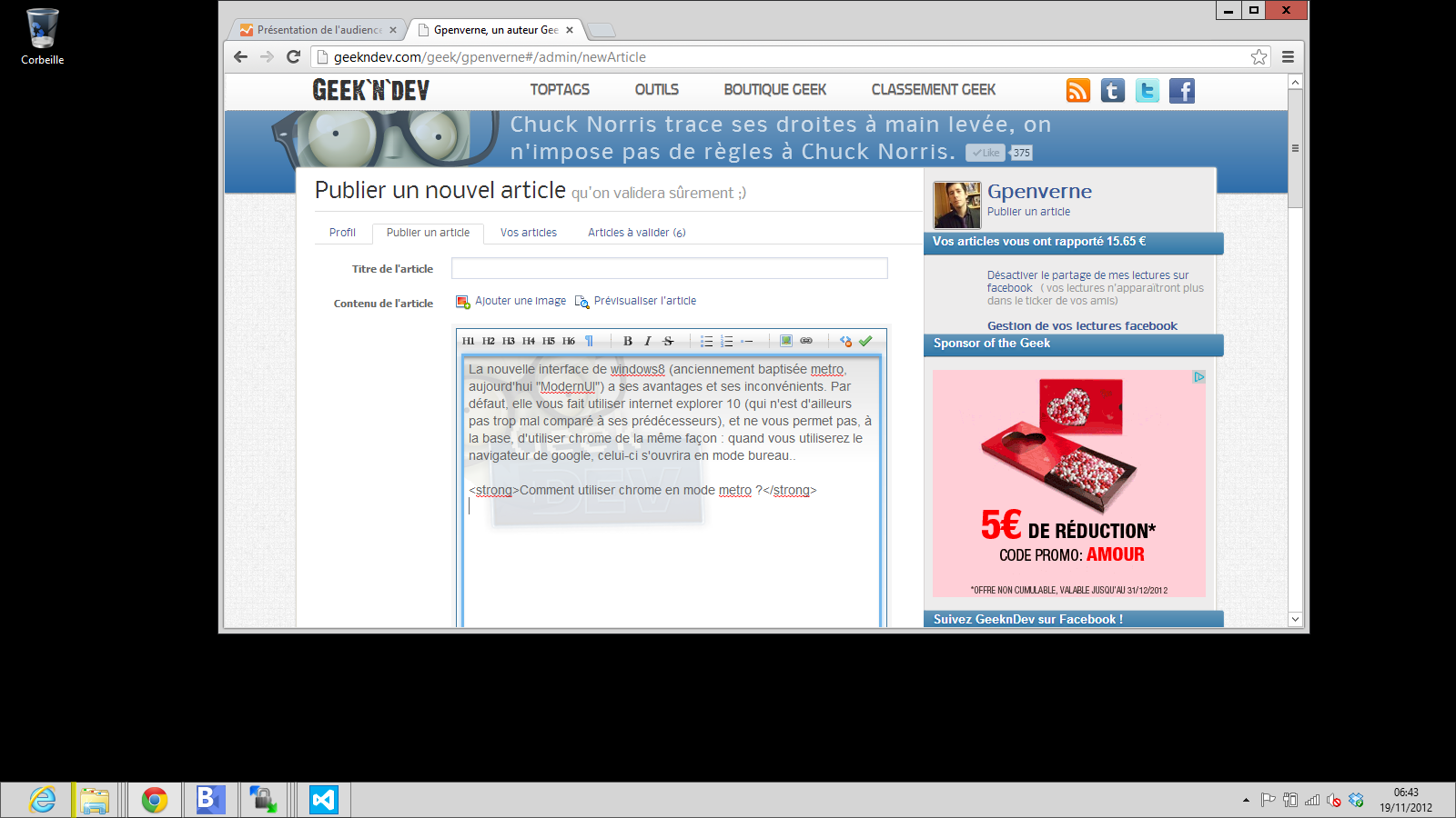 Windows8 - comment utiliser chrome en mode metro ?