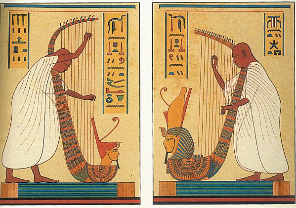 Harpistes Ramsès III - Dessin Prisse d'Avennes