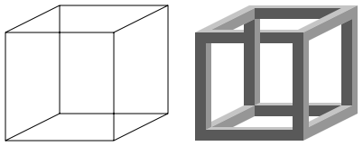 Escher et les sciences: l'obsession de l'infini Fichier:Necker cube and impossible cube.svg