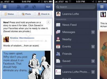 Facebook sur iPhone, partager les meilleures actualités (version 5.2.2)...