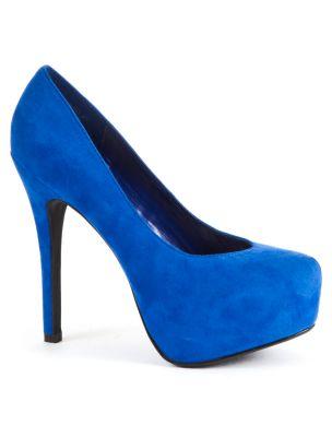 Blue (Blue) Cobalt Blue Platform Court Heels | 252236340 | New Look
