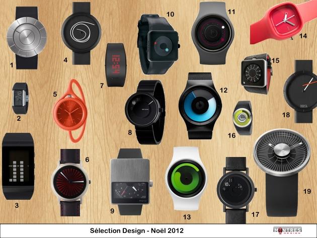 Selection Guide achat montres Design Noel 2012