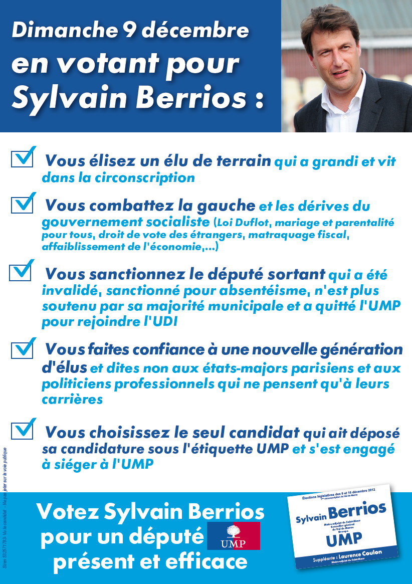 Pourquoi je vote pour Sylvain Berrios ?