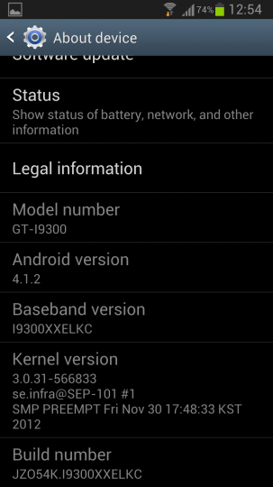 Android 4.1.2 arrive sur le Samsung Galaxy S3