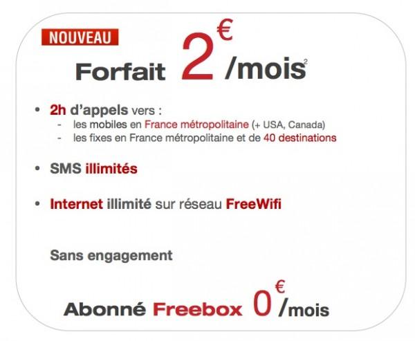 Free Mobile met à jour son forfait mobile à 2€