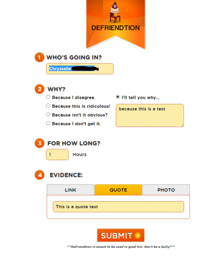 Capture Punissez vos amis sur Facebook