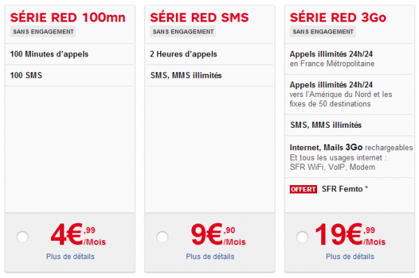 SFR RED : le forfait à 9,90€ passe à 4,99€