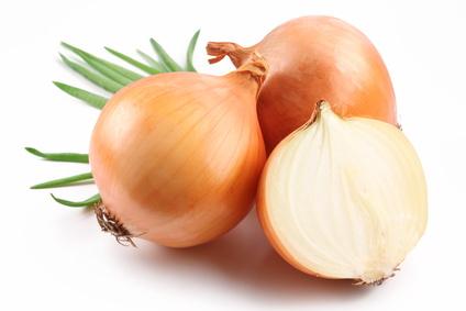 Fresh bulbs of onion on a white background Fresh bulbs of onion on a white background