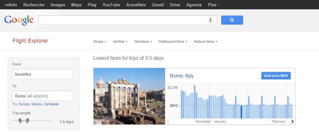 Google teste un nouveau service de réservation de voyage: Flight Explorer