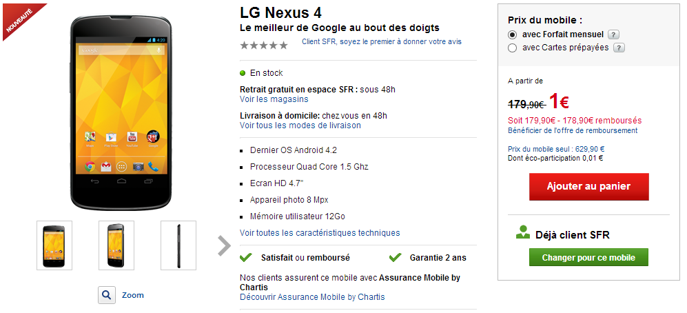 Le Nexus 4 disponible chez SFR nexus4-sfr