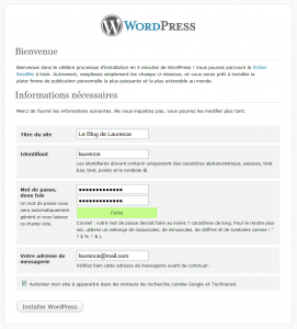 installer wordpress