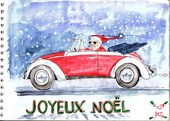 Père Noël en Coccinelle cabriolet 2012