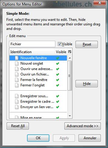 Menu Editor pour Firefox
