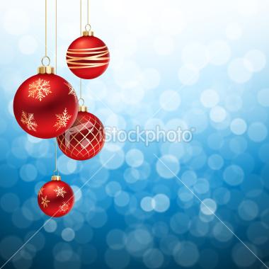 red-and-gold-christmas-balls-on-blue-flare-background
