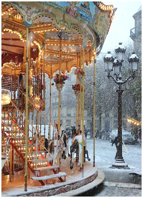 carousel in the snow