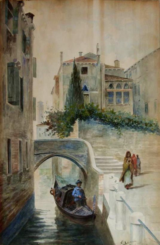 La Ca' Dario - aquarelle d'Ettore Cadorin vers 1904 Une aquarelle d’Ettore Cadorin