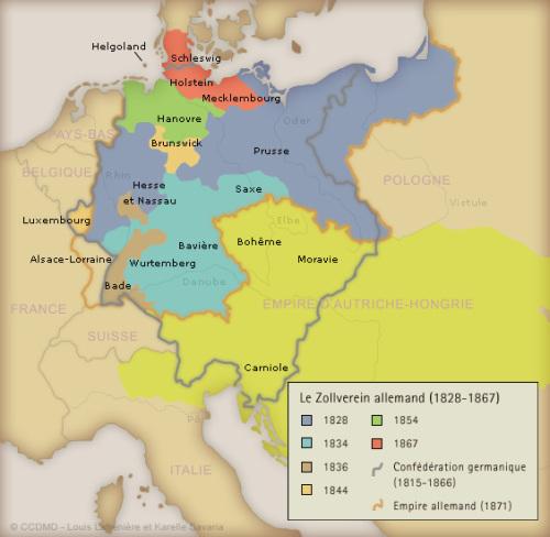 L’unification de l’Allemagne, 1806-1871 Carte du Zollverein
