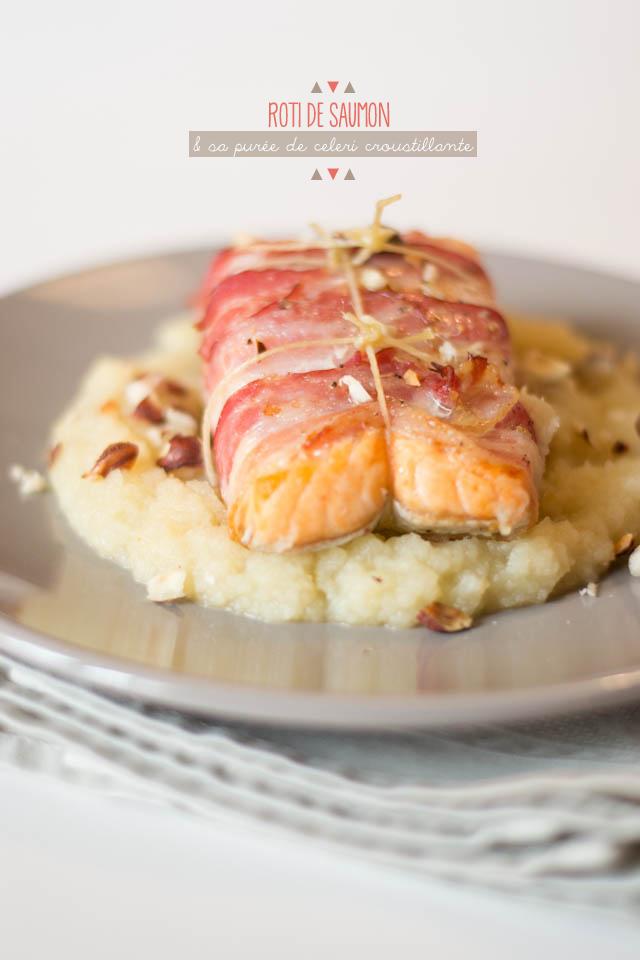 Roti de saumon et sa purée de cèleri croustillante ▼ repas de fêtes