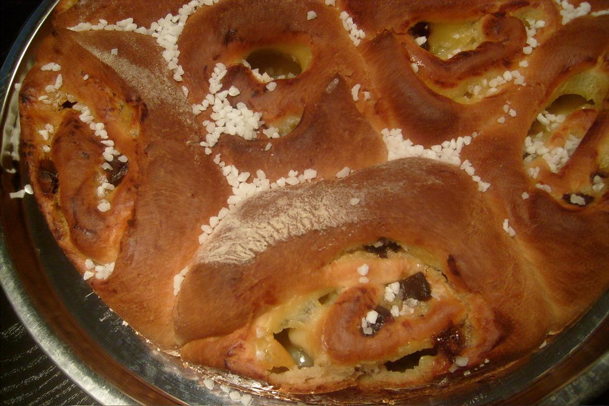 Brioche chinois spéculoos compote de pommes pépites de chocolat