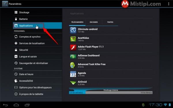 Tablette android : Arrêter ou désinstaller une application android_gestion_applications_3