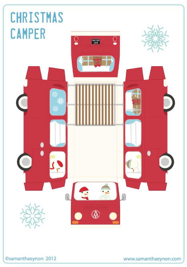 Christmas Camper Papertoy